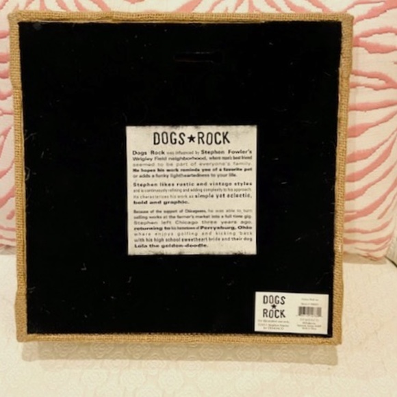 J14-Distressed Demdaco Dogs Rock Golden Retriever Dog Burlap Wall Art - Picture 4 of 8